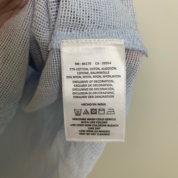 Anthro | Meadow Rue Blue Sheer Embroidered Top - Picture 7 of 7